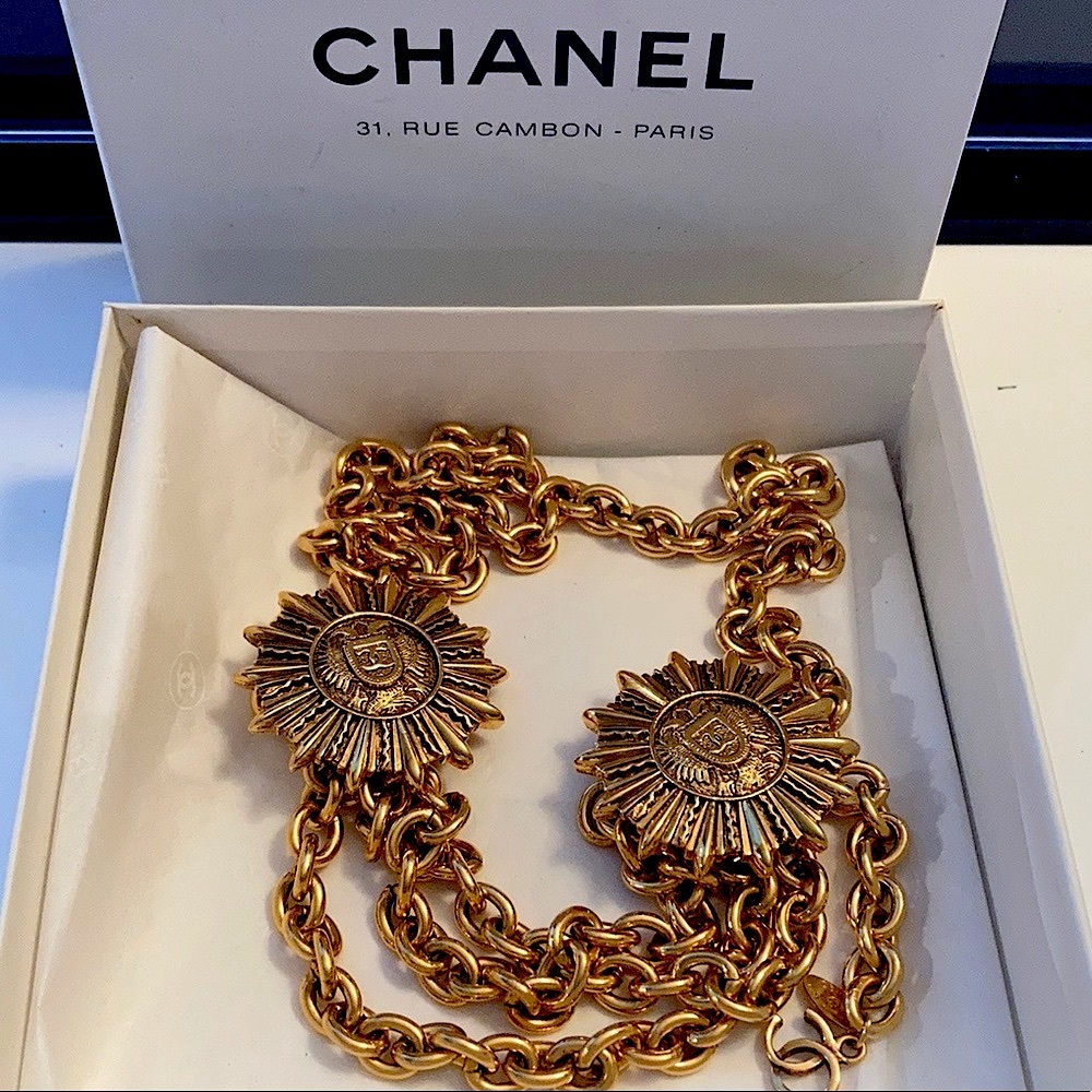 Authentic Chanel 18KT Gold Plated Vintage Belt/ Necklace - Picture 2 of 16